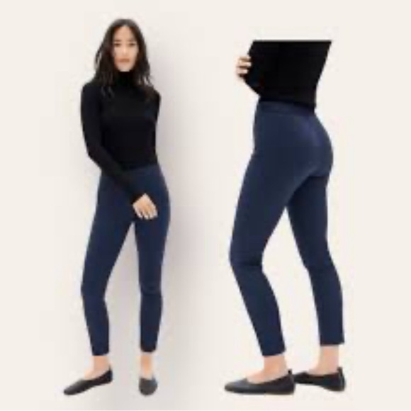 Everlane women's side zip straight leg stretch pants size 4 navy blue Cotton - Picture 1 of 8